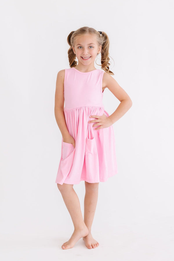 bubblegum-pink-tank-pocket-twirl-dress Mila &  Rose - Sophia's Style-Bubblegum Pink Tank Pocket Twirl Dress-6-12M--1